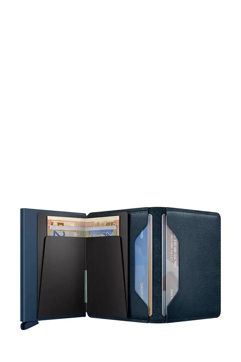 portafoglio in pelle ORIGINAL colore nero Blu navy miniatura 3
