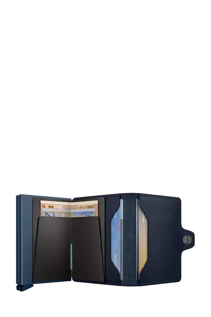 portafoglio in pelle ORIGINAL colore nero Blu navy miniatura 3