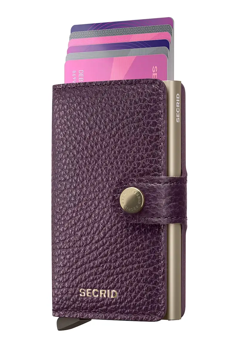 portafoglio in pelle PEBBLE Violetto miniatura 2