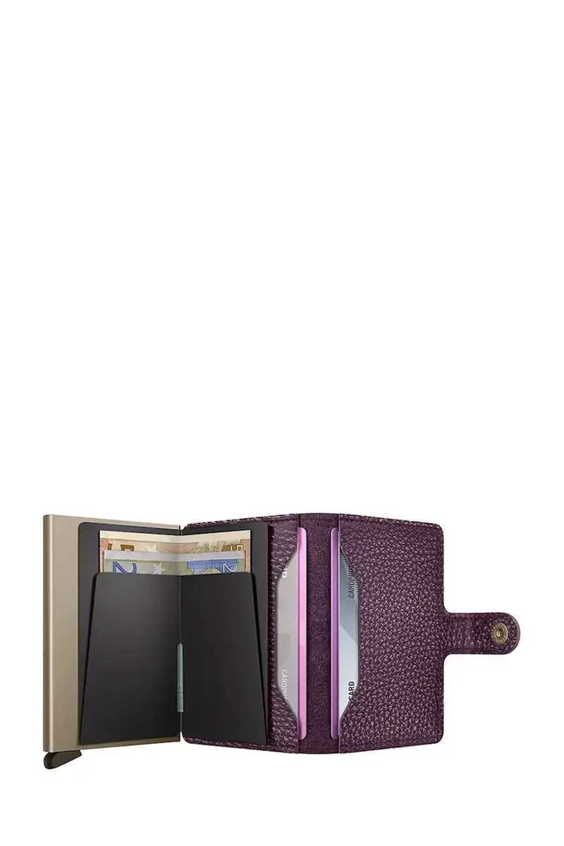 portafoglio in pelle PEBBLE Violetto miniatura 3