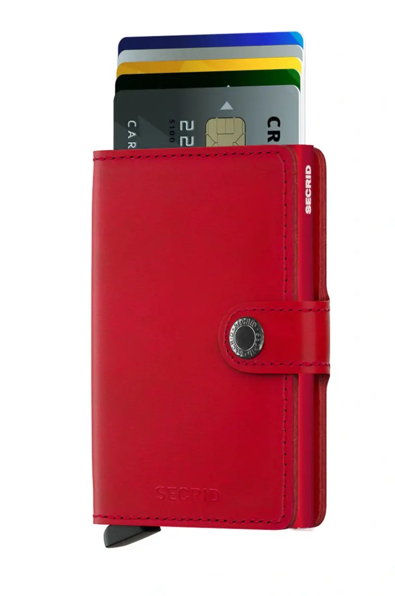 portafoglio in pelle Rosso miniatura 2