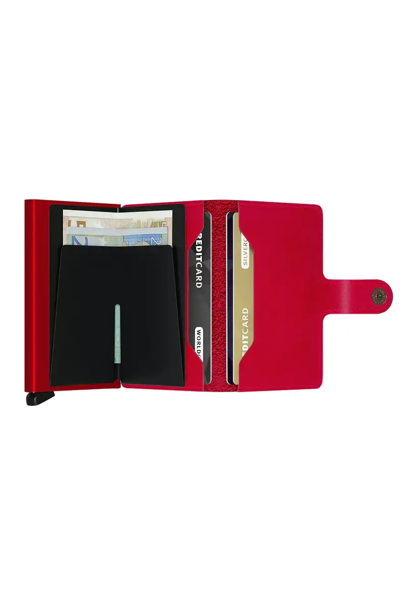 portafoglio in pelle Rosso miniatura 3