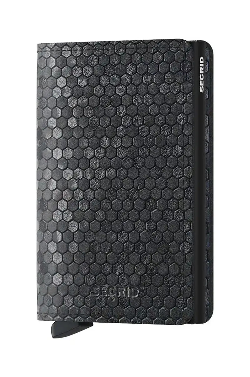 portafoglio in pelle Slimwallet Hexagon Black colore nero