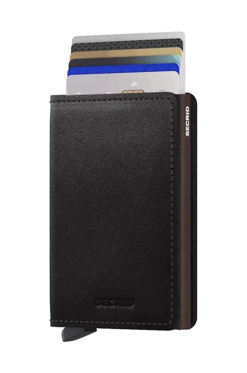 portafoglio in pelle Slimwallet Origina colore nero SO.BLACK.BROWN miniatura 2