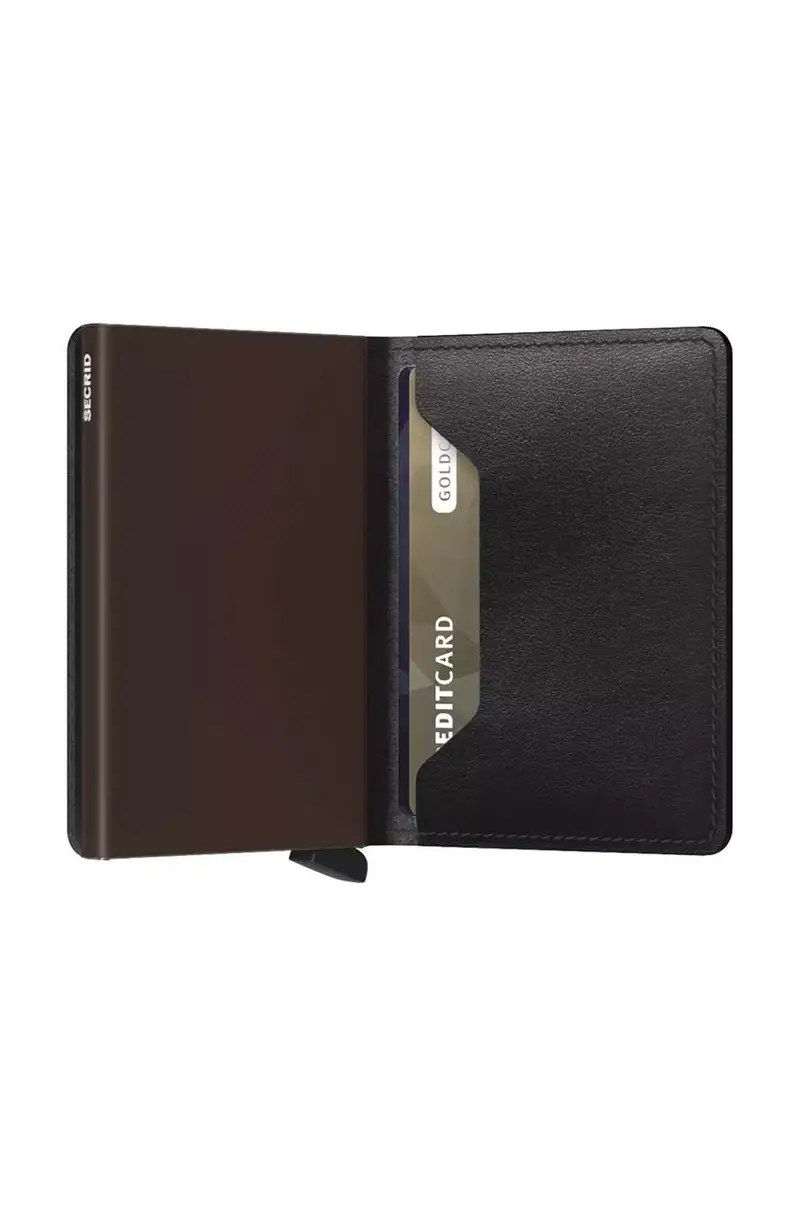 portafoglio in pelle Slimwallet Origina colore nero SO.BLACK.BROWN miniatura 4