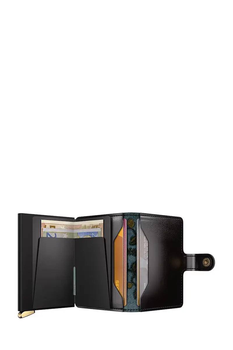 portafoglio in pelle STITCH FLORAL colore nero miniatura 3