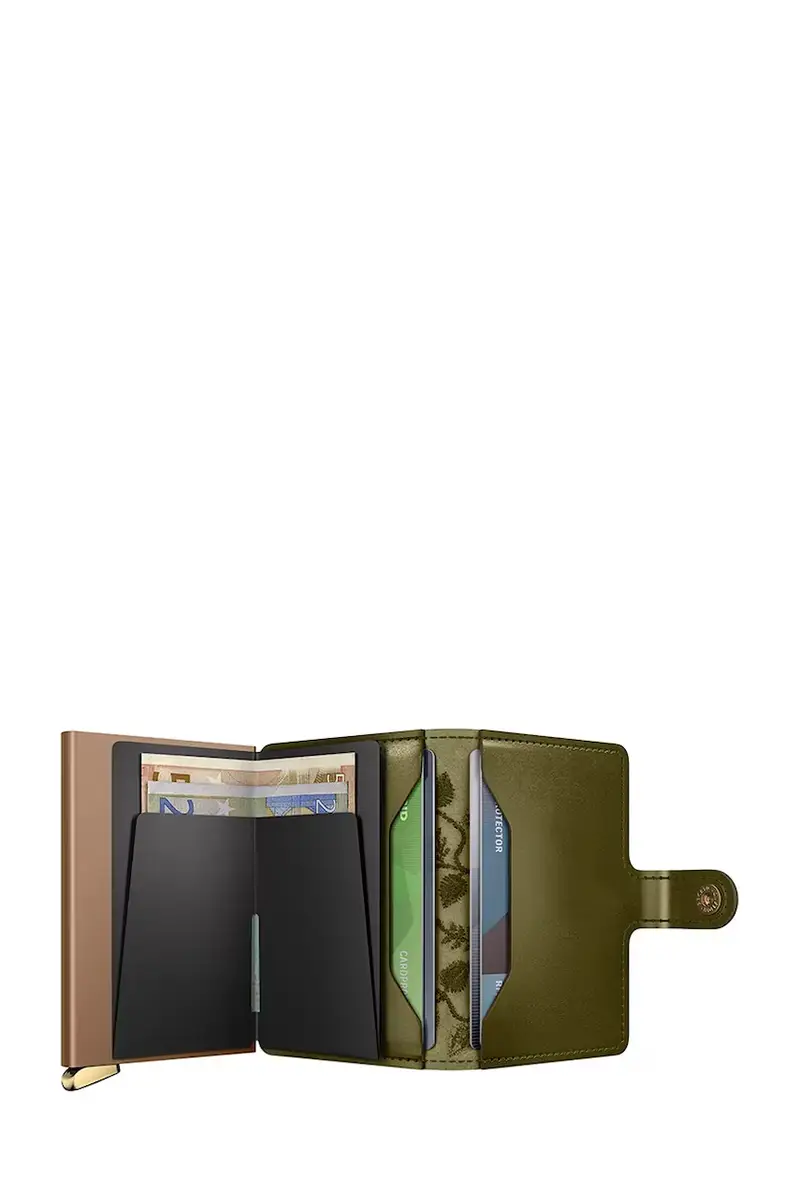 portafoglio in pelle STITCH FLORAL colore verde miniatura 3