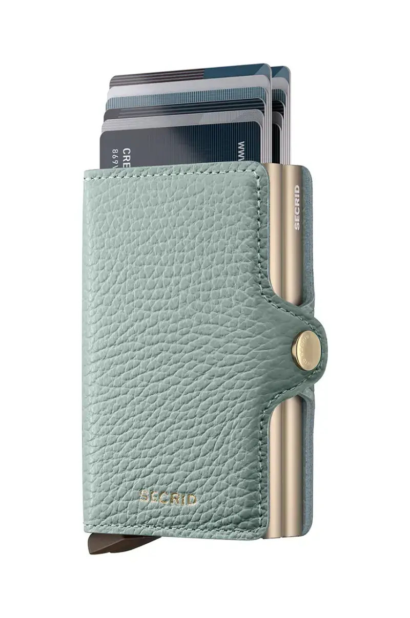 portafoglio in pelle Turchese miniatura 2