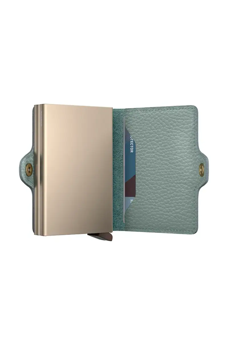 portafoglio in pelle Turchese miniatura 4