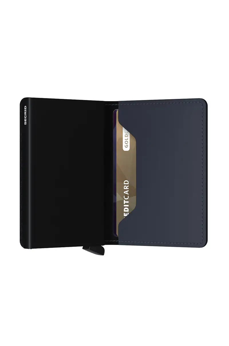 portafoglio in pelle uomo Blu navy miniatura 4