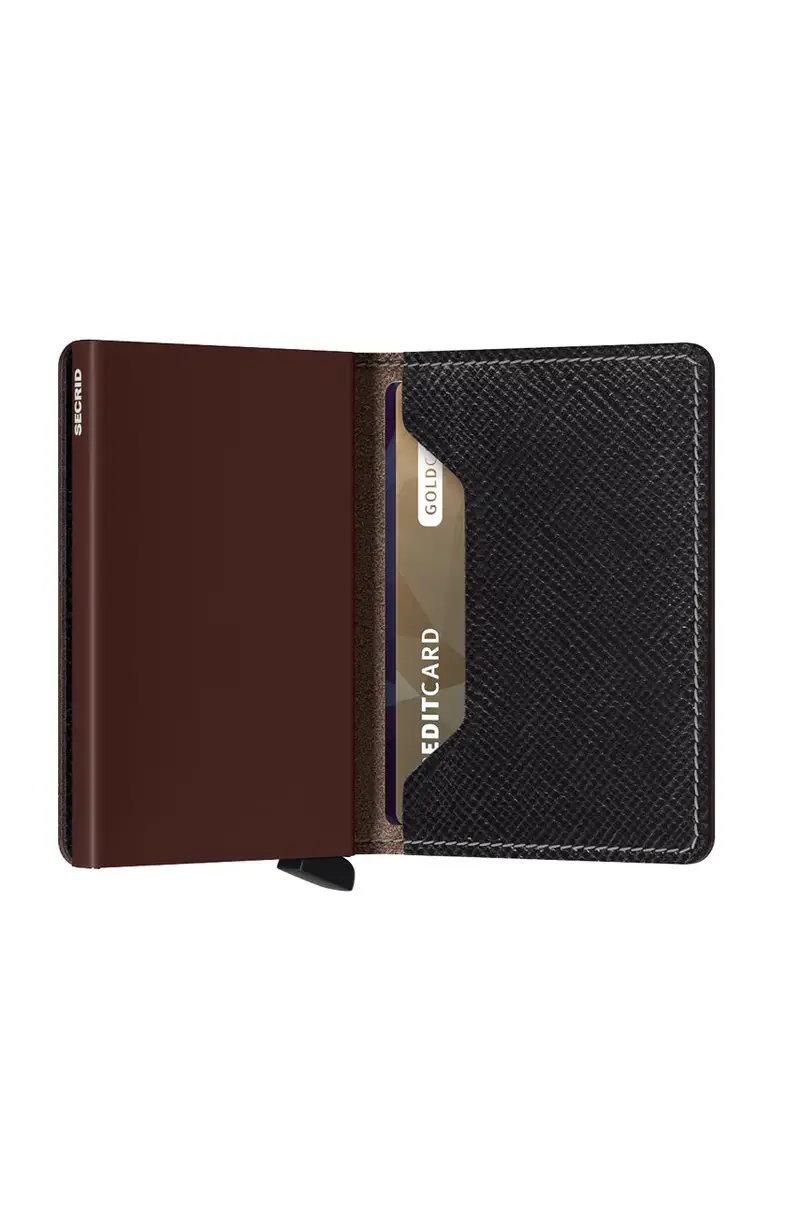 portafoglio in pelle uomo Nero miniatura 4