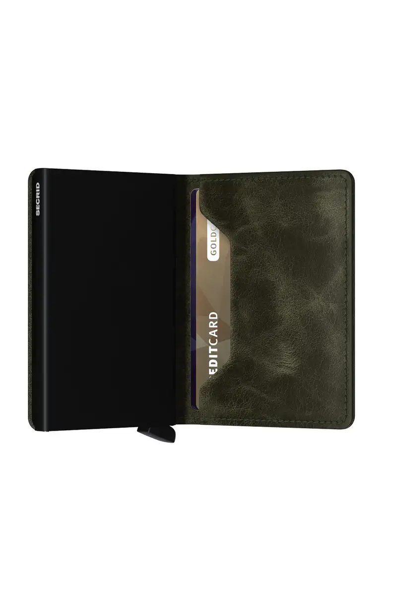 portafoglio in pelle uomo Verde miniatura 3