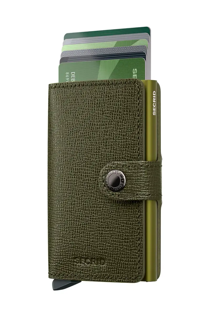 portafoglio in pelle Verde miniatura 2