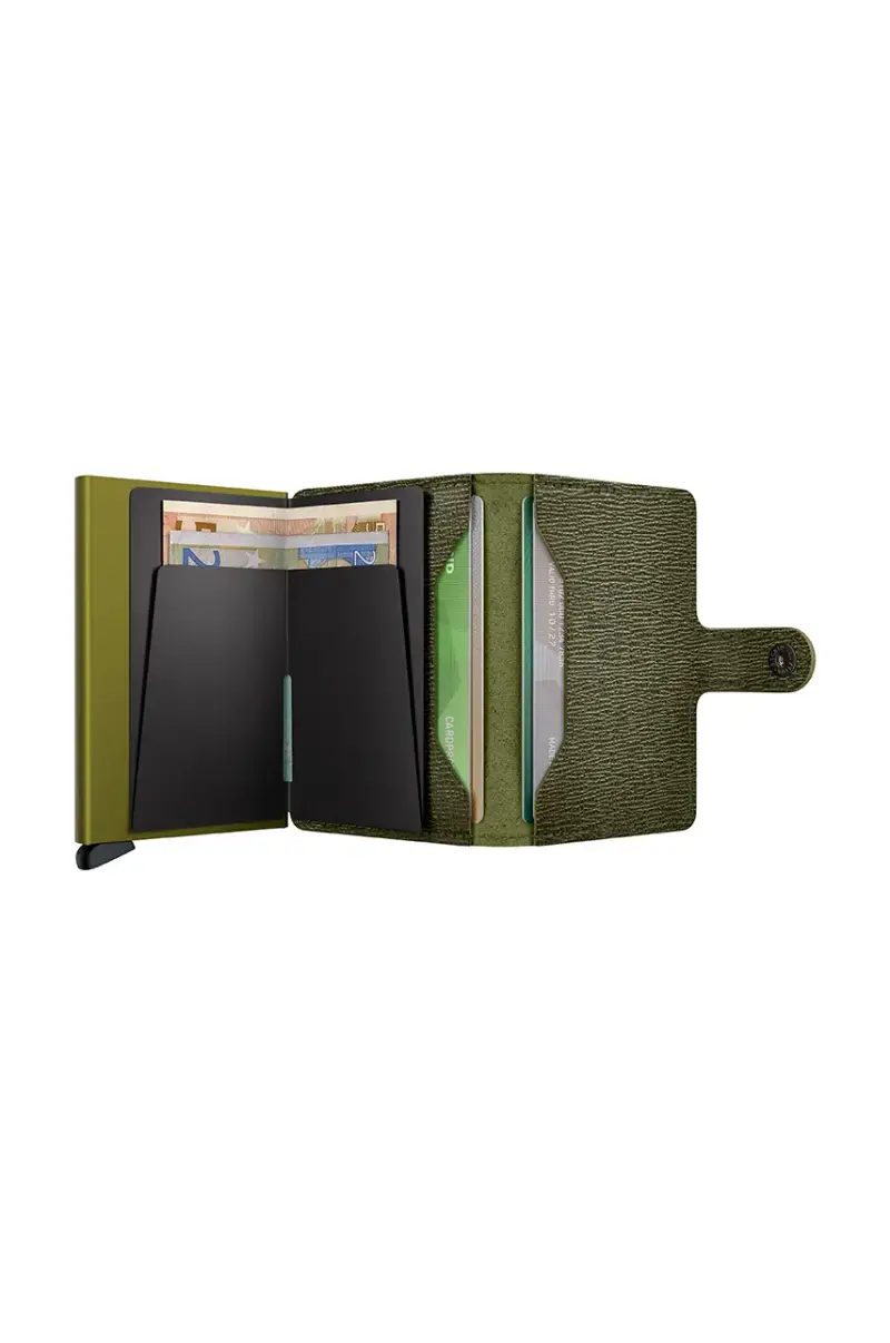portafoglio in pelle Verde miniatura 3