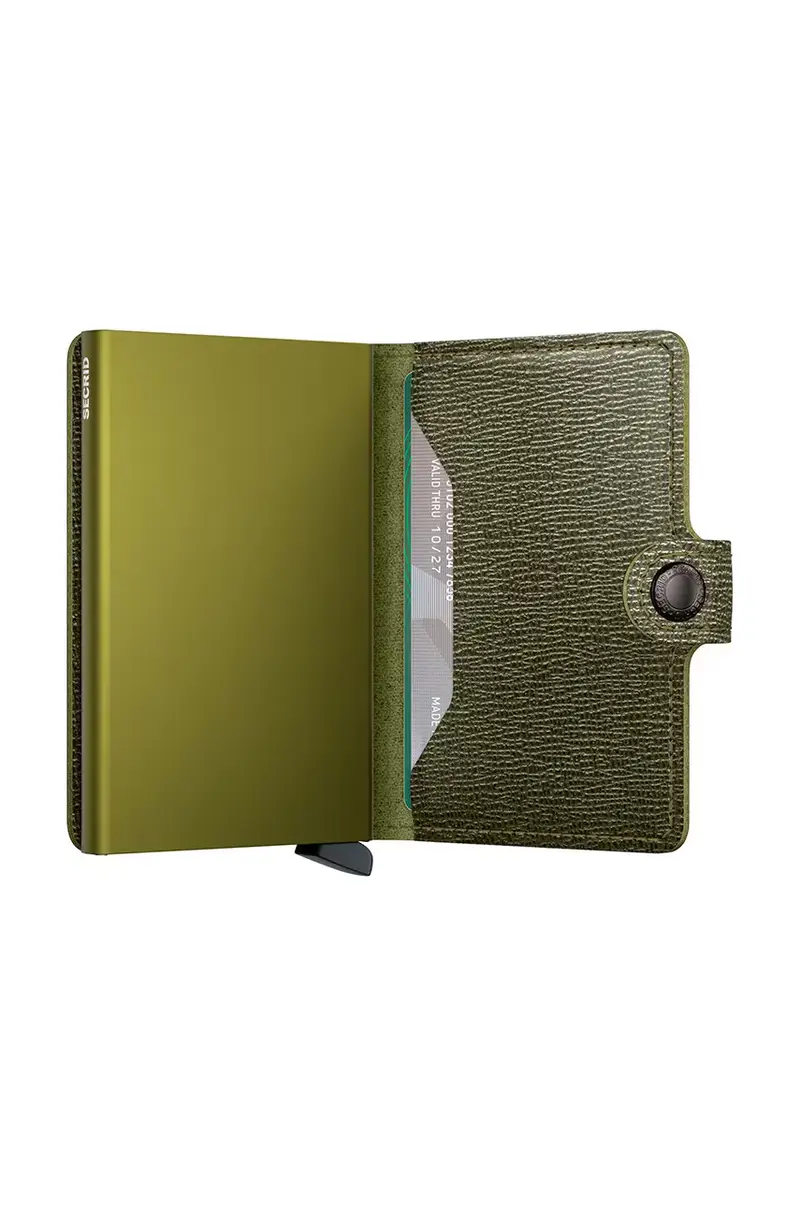 portafoglio in pelle Verde miniatura 4