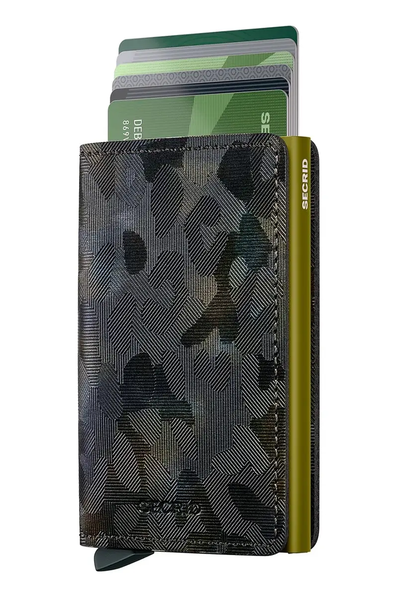 portafoglio in pelle Verde miniatura 2