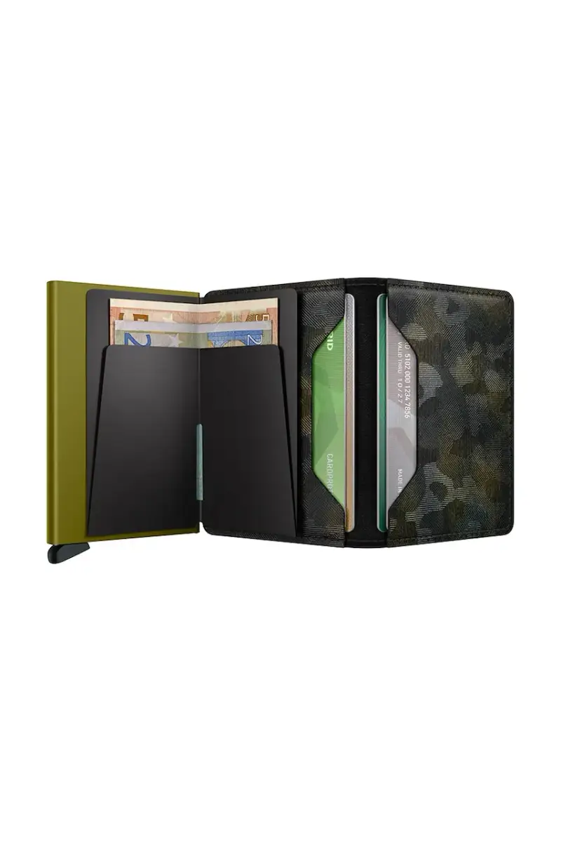 portafoglio in pelle Verde miniatura 3