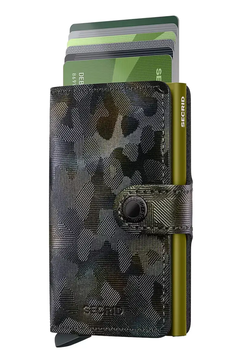 portafoglio in pelle Verde miniatura 2