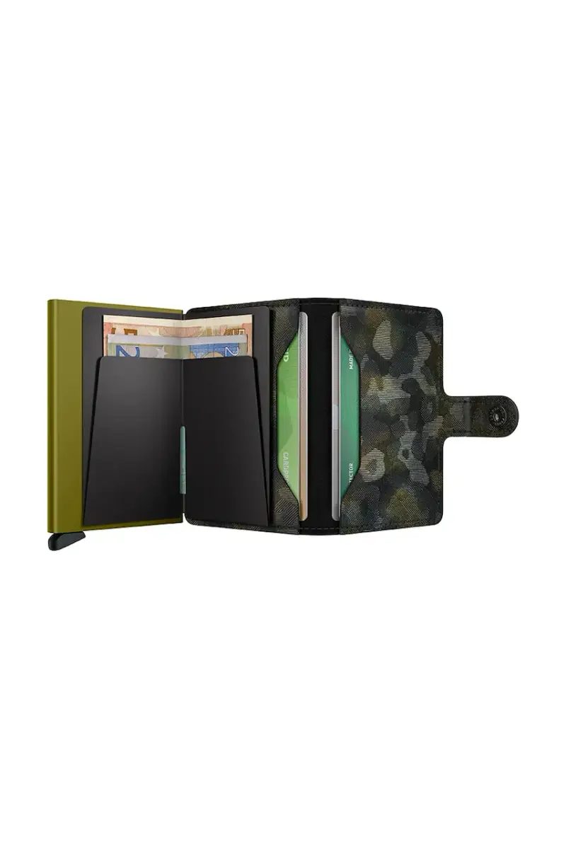 portafoglio in pelle Verde miniatura 3