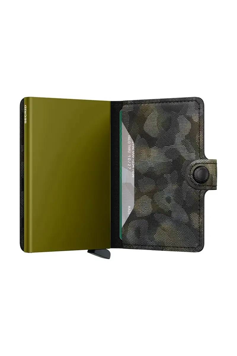 portafoglio in pelle Verde miniatura 4