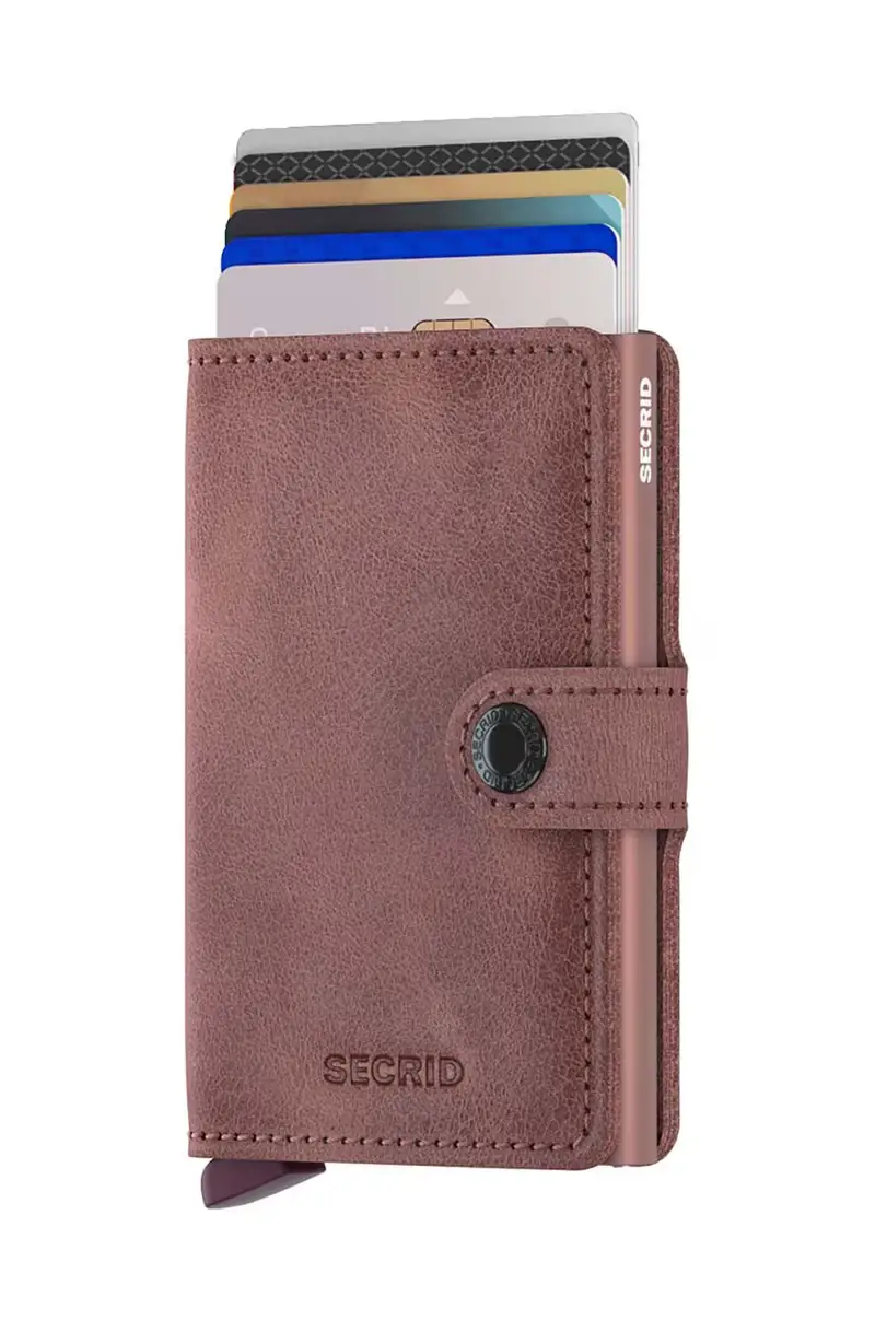 portafoglio in pelle Vintage Mauve Rosa miniatura 2