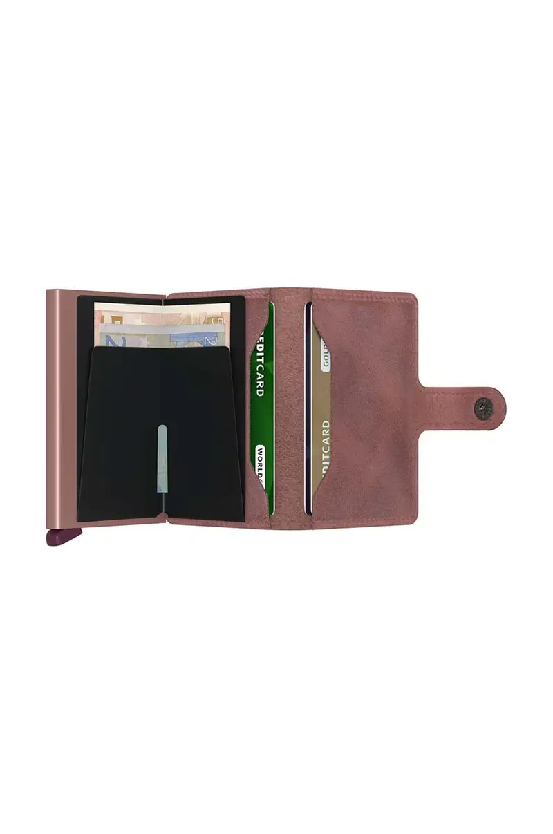 portafoglio in pelle Vintage Mauve Rosa miniatura 3