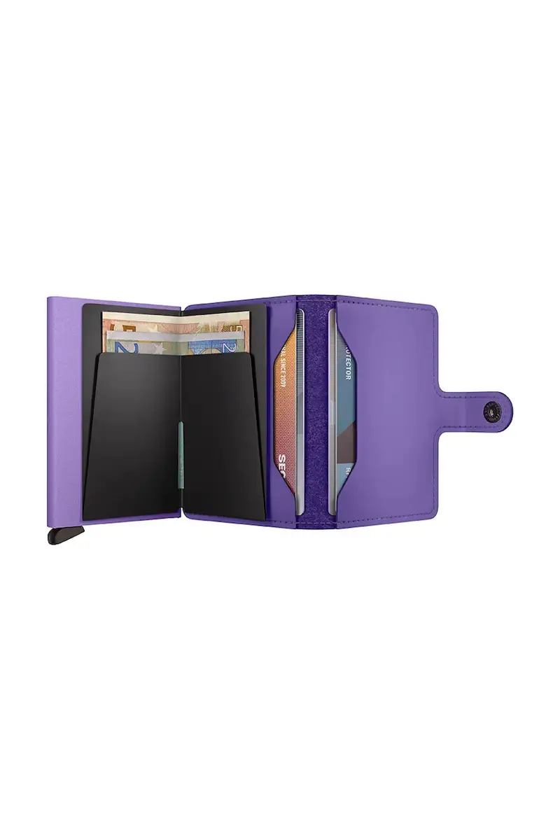 portafoglio in pelle Violetto miniatura 3