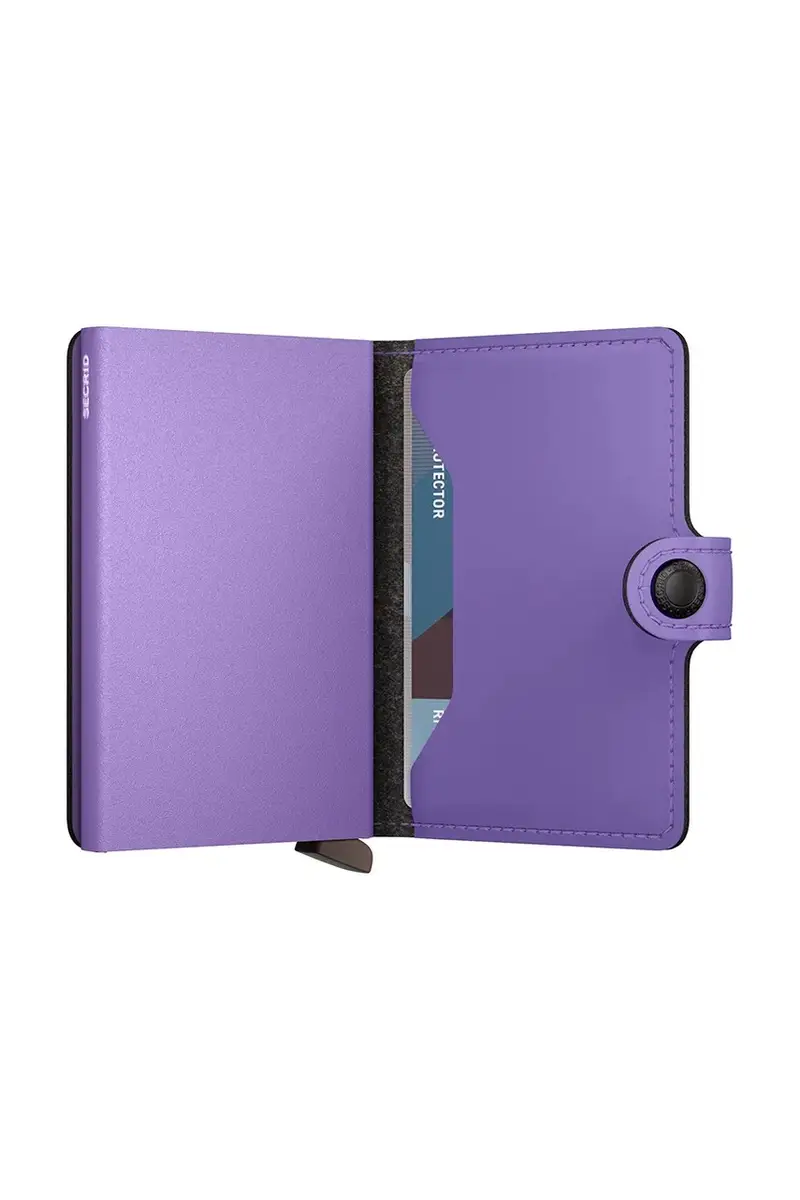 portafoglio in pelle Violetto miniatura 4