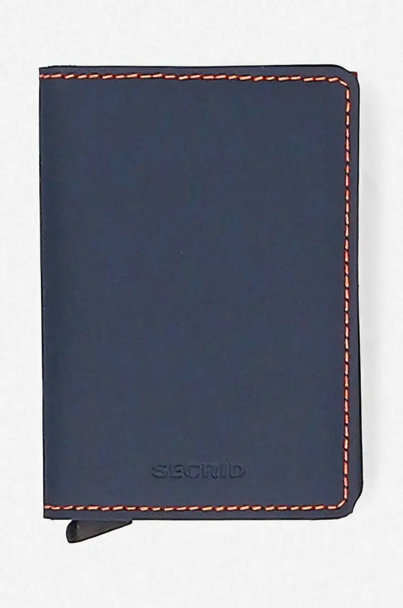 portafoglio Portfel Secrid Slimwallet Matte SM-Nightblue & Orange Blu navy