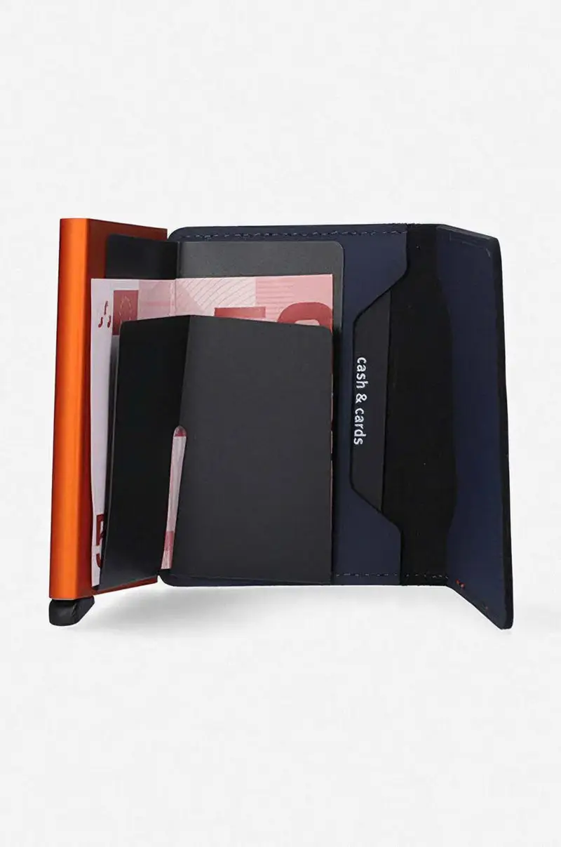 portafoglio Portfel Secrid Slimwallet Matte SM-Nightblue & Orange Blu navy miniatura 3
