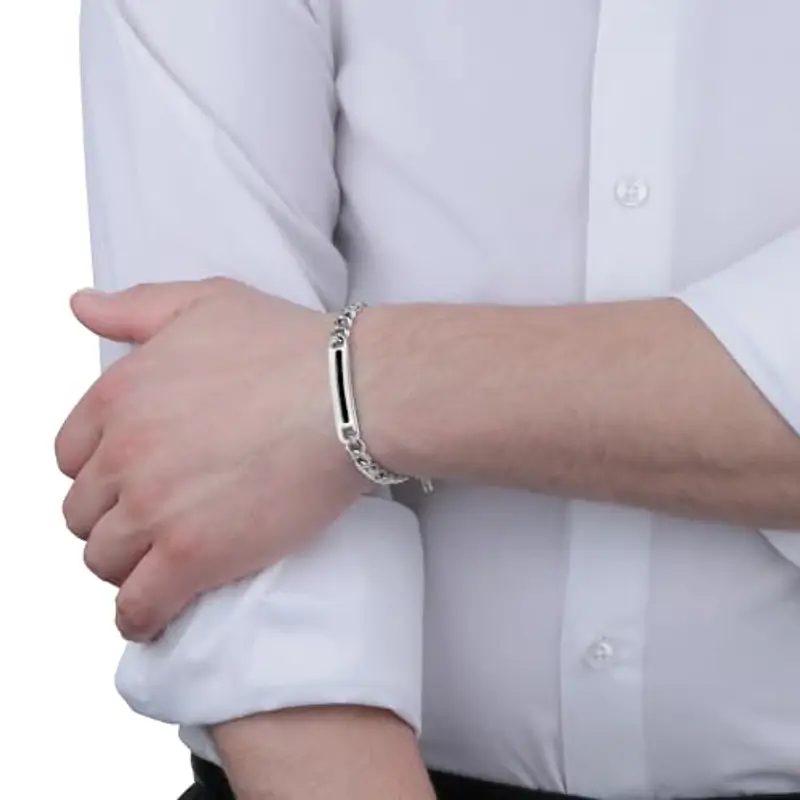 Sector No Limits Bracciale Uomo Collezione BASIC, Lunghezza 22 cm, Acciaio e Smaltato, SZS40, Pelle, Senza Pietre preziose, 22 cm miniatura 2