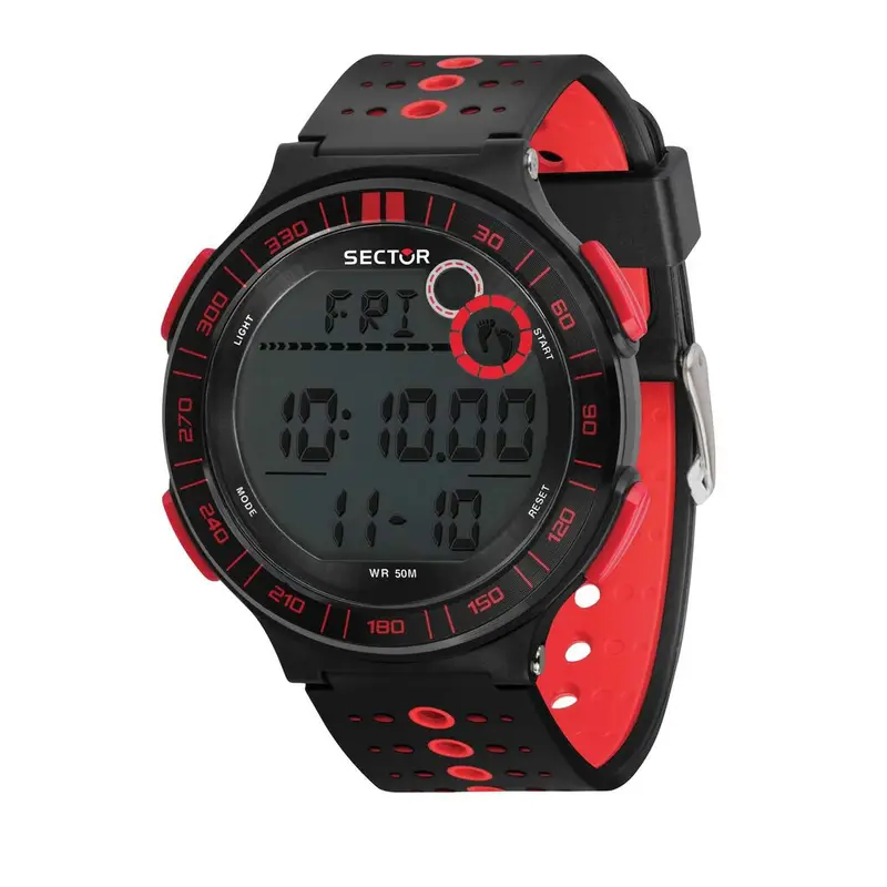 Orologio digitale con cassa e bracciale in plastica