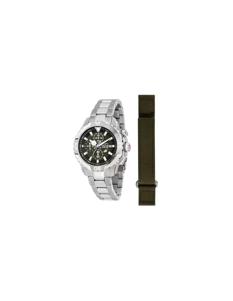 Orologio SECTOR Alpini Limited Edition R3273735005 Green con cinturino in acciaio e cinturino di ricambio in tessuto
