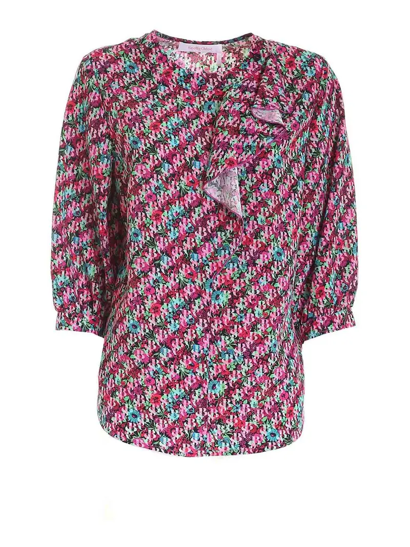 Blusa logo fucsia