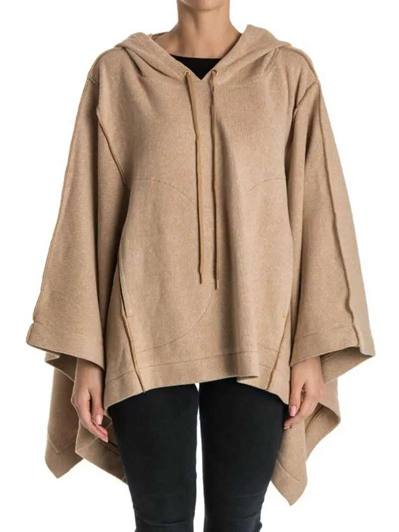 Poncho in cotone Beige