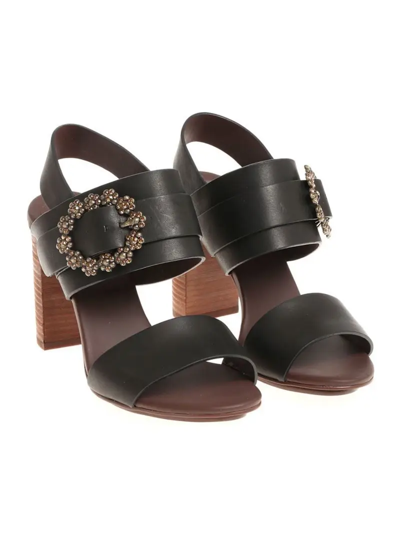 Sandali in pelle Nero