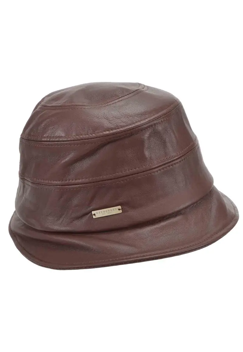 Cappello cloche donna in pelle marrone Donna 018824 0084