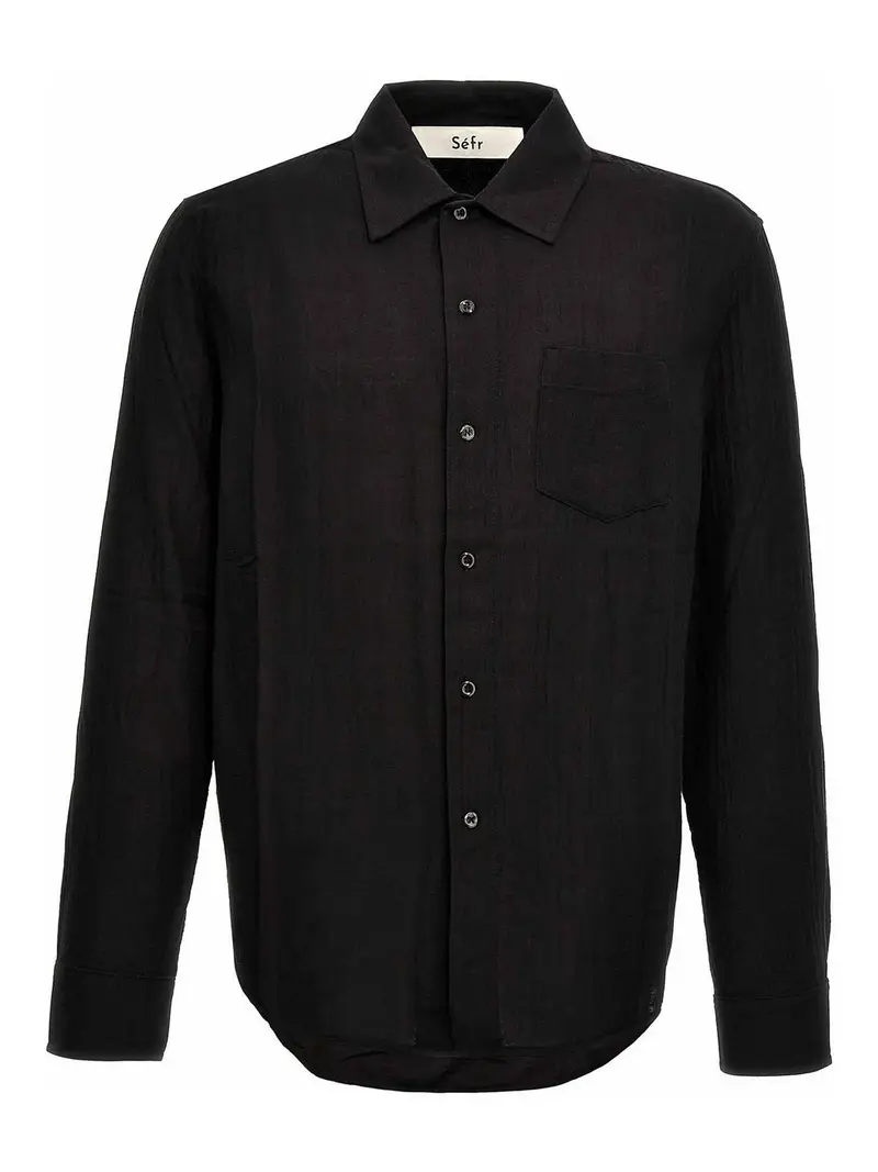 Camicia in voile Leo Nero