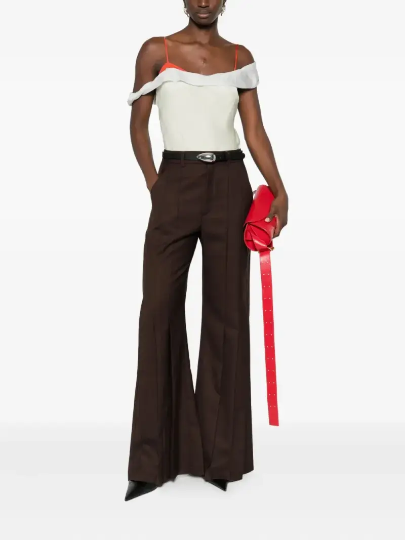 Sefr Pantaloni Isla marrone in pura lana miniatura 2