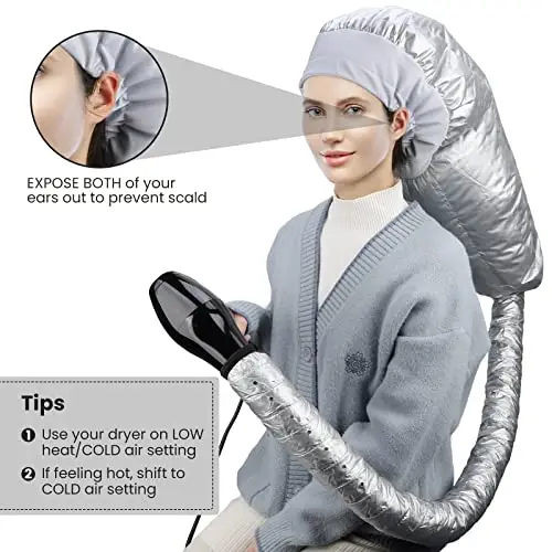 Segbeauty Caschi per Asciugatura, Cuffia Asciugacapelli, Casco Asciugacapelli da Casa Portatile, con Elastico per miniatura 2