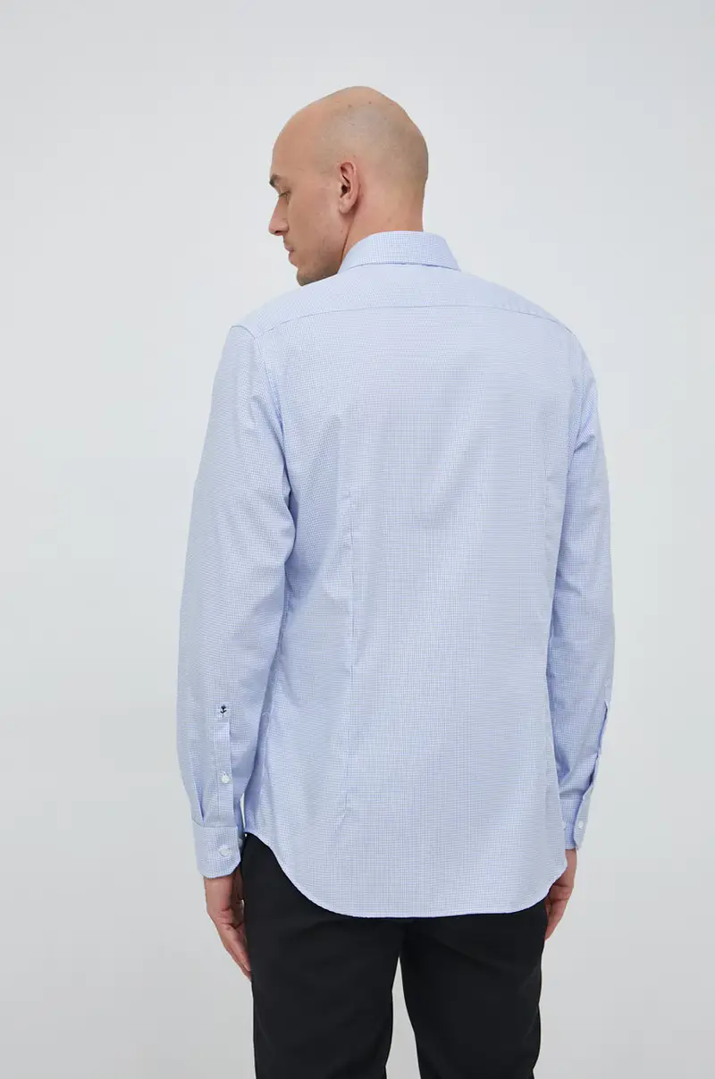 camicia in cotone uomo Blu miniatura 3