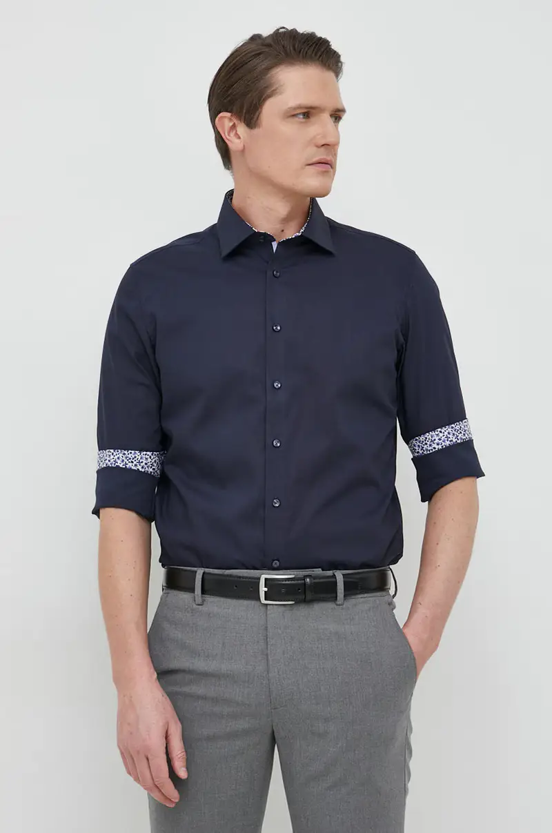 camicia in cotone uomo Blu navy