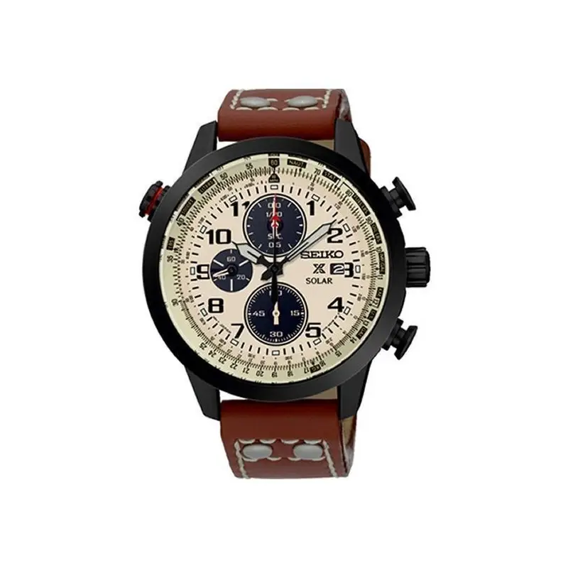 Orologio Cronografo Solare Seiko Prospex 44Mm Uomo Acciaio Pelle