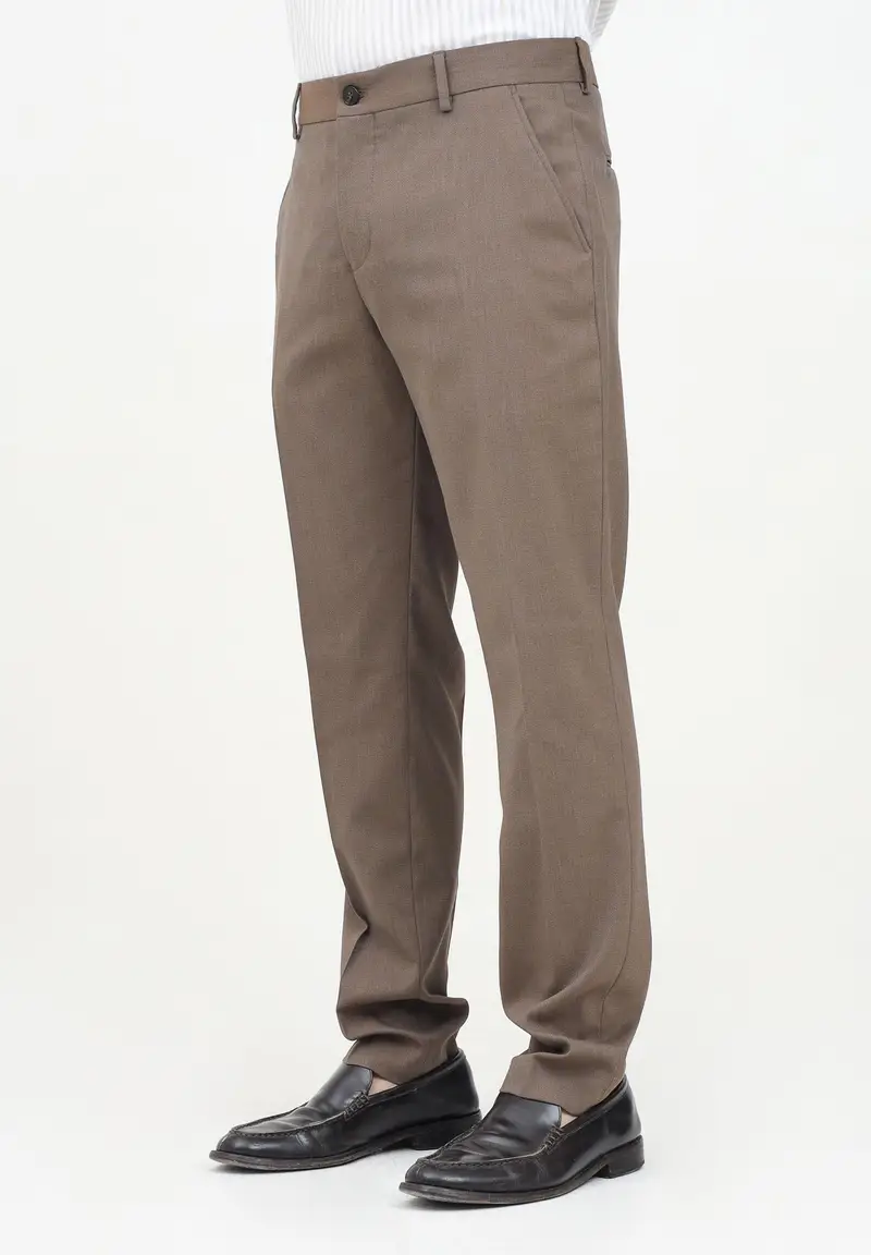 Selected Homme Pantaloni marroni uomo in tessuto