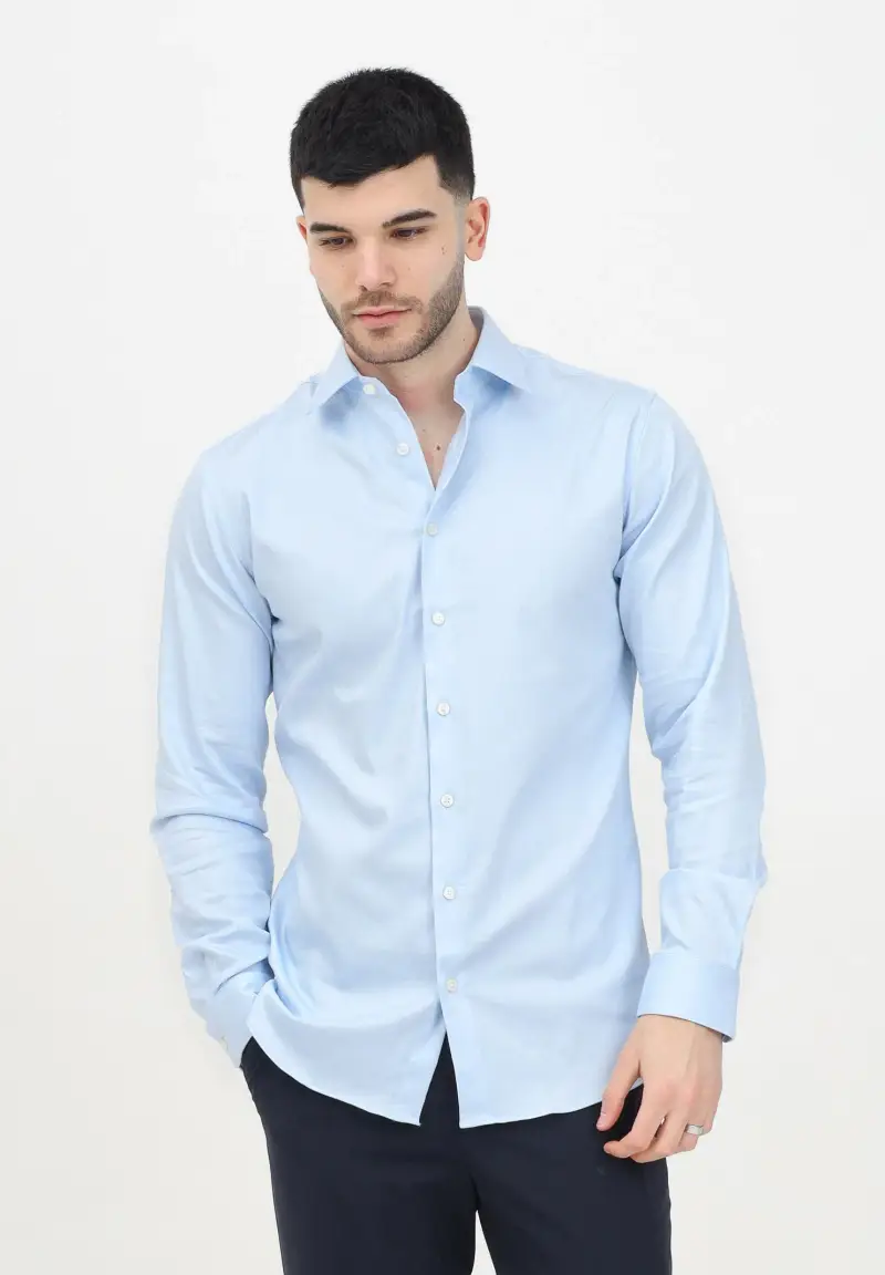 Selected Homme Camicia a manica lunga azzurra da uomo miniatura 2