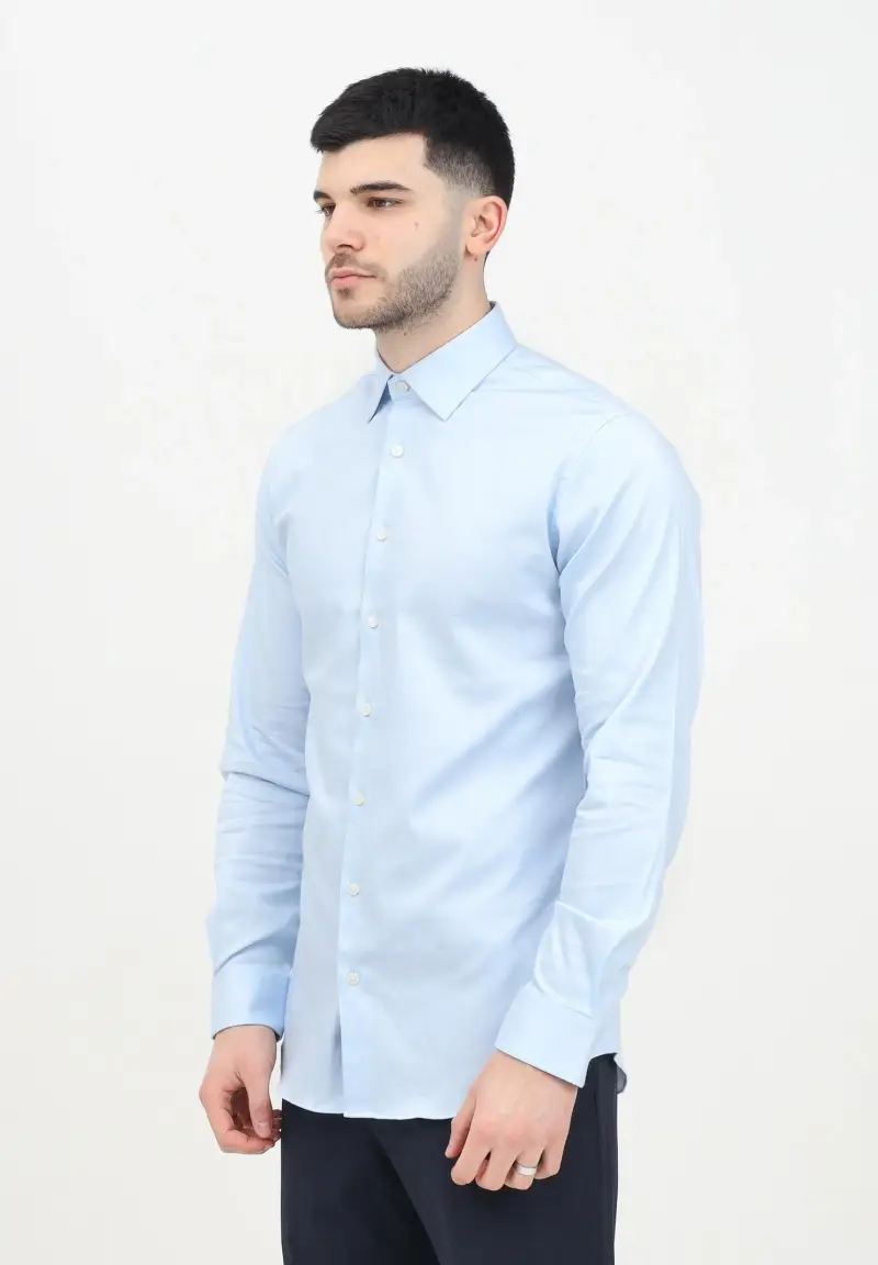 Selected Homme Camicia a manica lunga azzurra da uomo