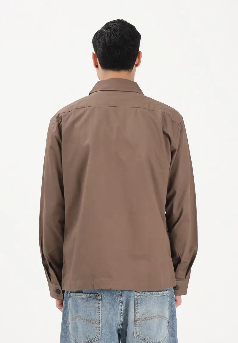 Camicia a manica lunga marrone da uomo miniatura 3