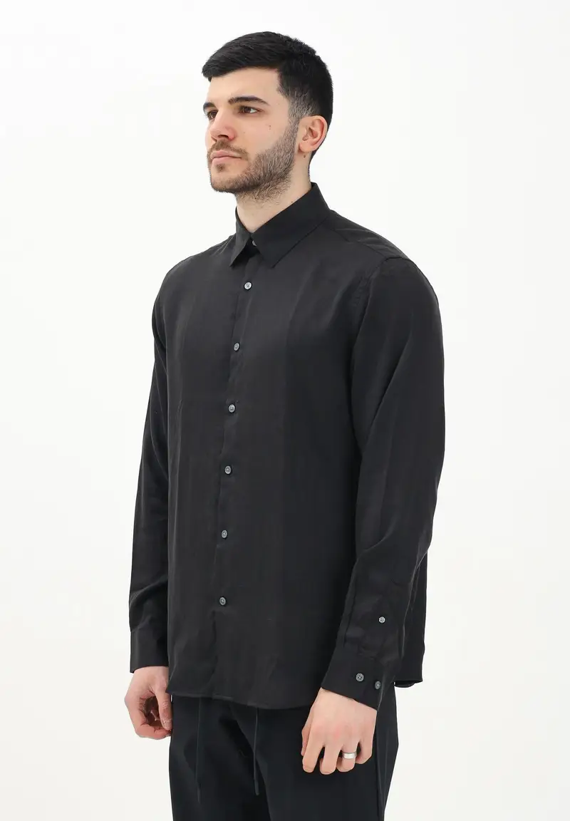 SELECTED HOMME Camicia a manica lunga nera da uomo