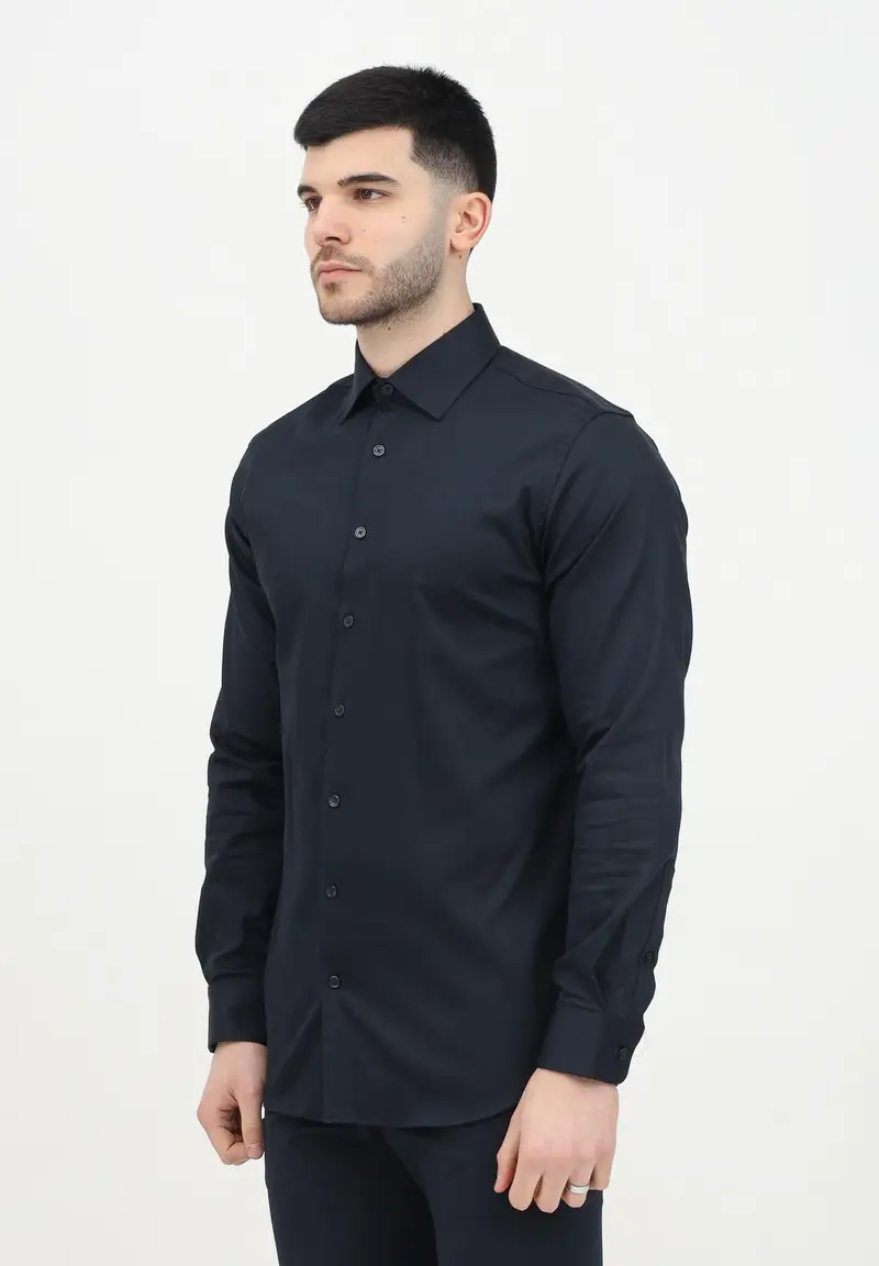 SELECTED HOMME Camicia a manica lunga nera da uomo