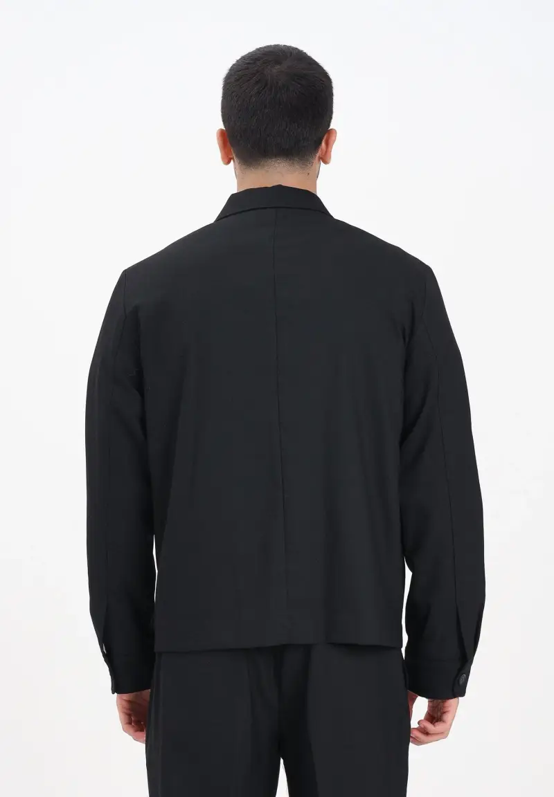 Camicia a manica lunga nera da uomo miniatura 3